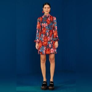 FARM Rio Floral Mini Dress - Red and Blue. New with tags